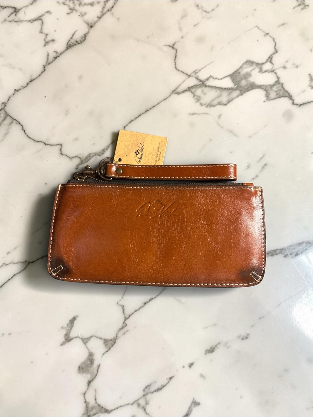 Patricia Nash Brown Leather Wristlet Wallet